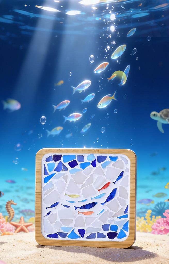Marine Life Series DIY Mosaic Coaster Kit: Cultural Collage Materials