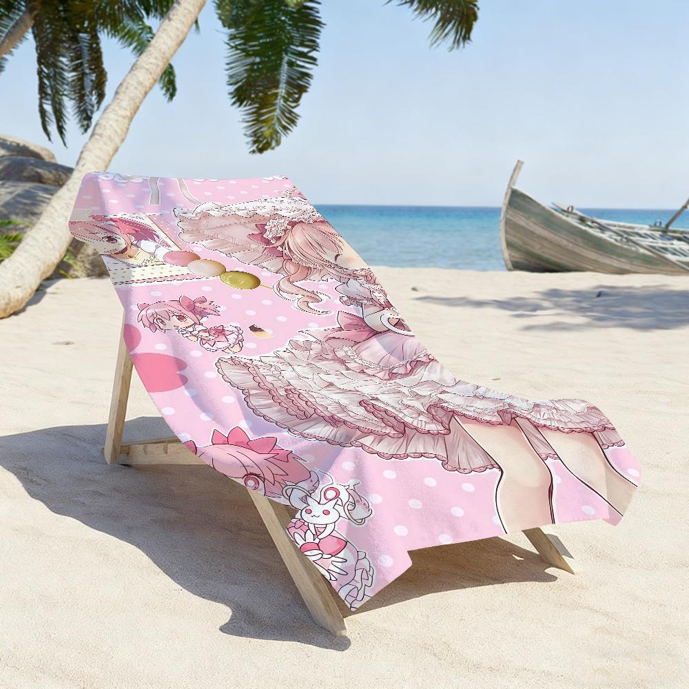 Anime Puella Magi M-Madoka Magica-S Towel Sports Quick Dry Travel Camping Gear Sandproof Soft Light Large Beach Towel
