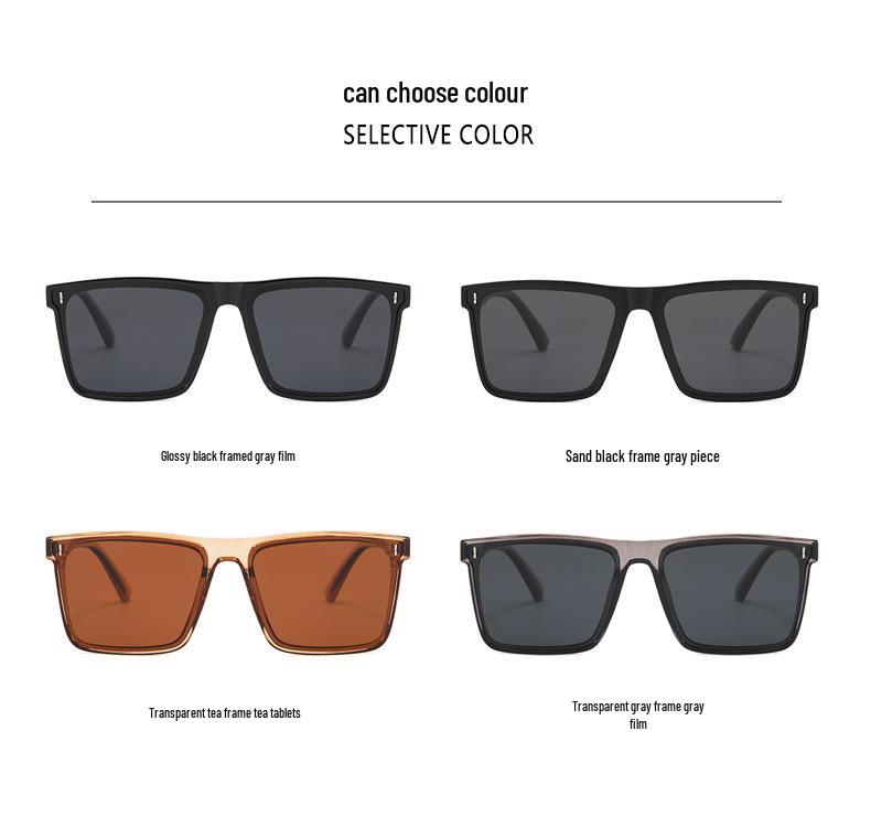 Men's Retro Square Frame Polarized Sunglasses with HD TAC Lenses for Driving