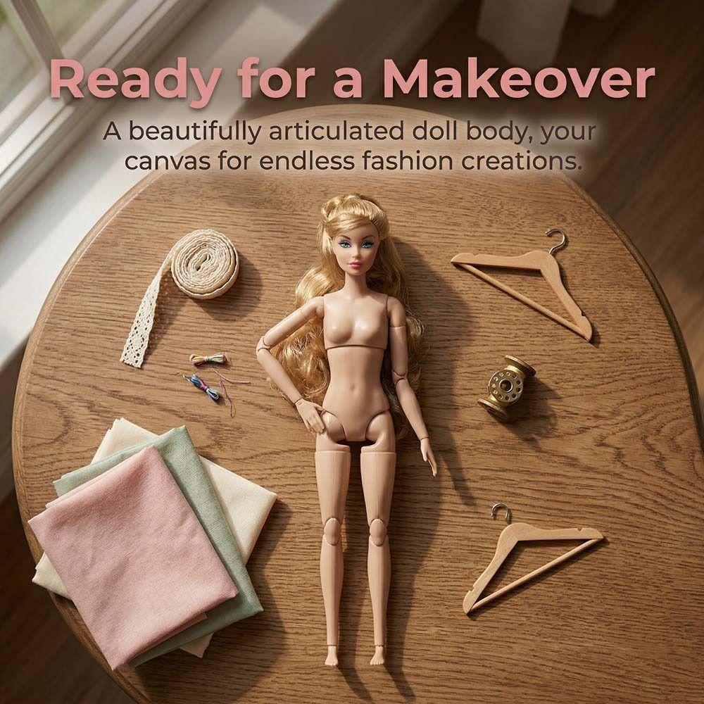 Curly Hair 1/6 Doll Model Dark Skin Action Figure Body Supermodel Nude Doll  Doll Accessories