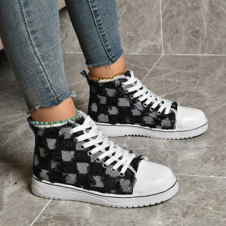 

Высокие парусиновые туфли для женщин, цветные кисточки, модные дышащие кроссовки, большой размер 43, женские туфли на шнуровке 43