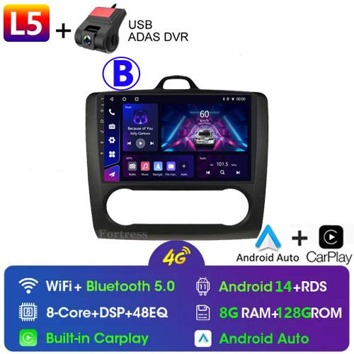9" 2 Din 4G+WiFi Car Radio for Ford Focus Exi MT Mk2 MK3 2004-2011 Multimedia Player Android 13 GPS Navigation Head Unit