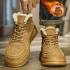 High-top winter velvet thickened warm cotton shoes integrated leather Martin boots outdoor waterproof and non-slip snow boots