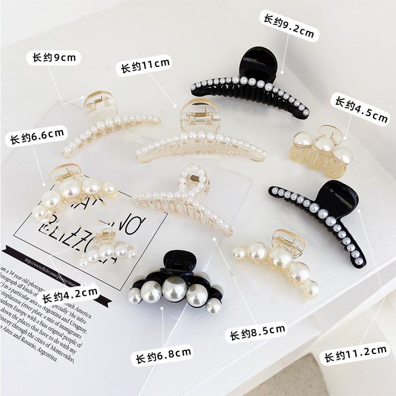 ncmama Fashion Metal Pearl Hair Claw For Women Gold Color Crab Hair Clip Girls Elegant Geometric Hairpin Korean Hair Accessories