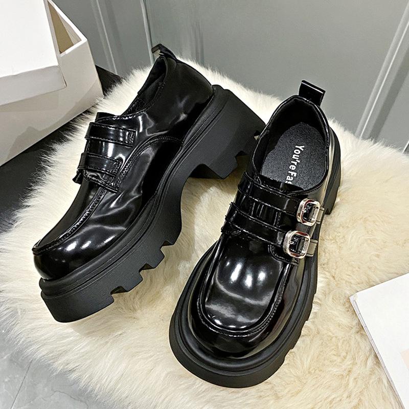 College Style Single Shoes Women's Mary Jane Women's Shoes Spring New Leather Loafers Muffin Platform Small Leather Shoes