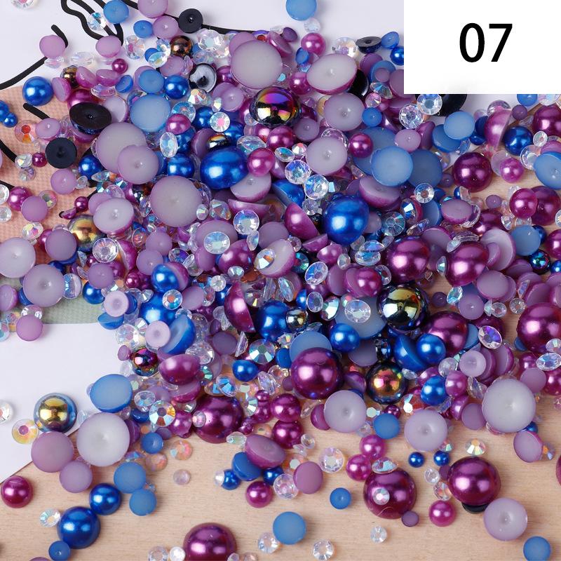 Yantuo 1000g Mixed Packaging Flat Back Pearls Resin Rhinestone Jelly Rhinestones Bulk Abs Loose Pearl for DIY Decoration