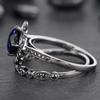 Luxury Women's Ring Creative Darth Vader Jewelry Couple Ring Simple Blue Diamond Flower Ring