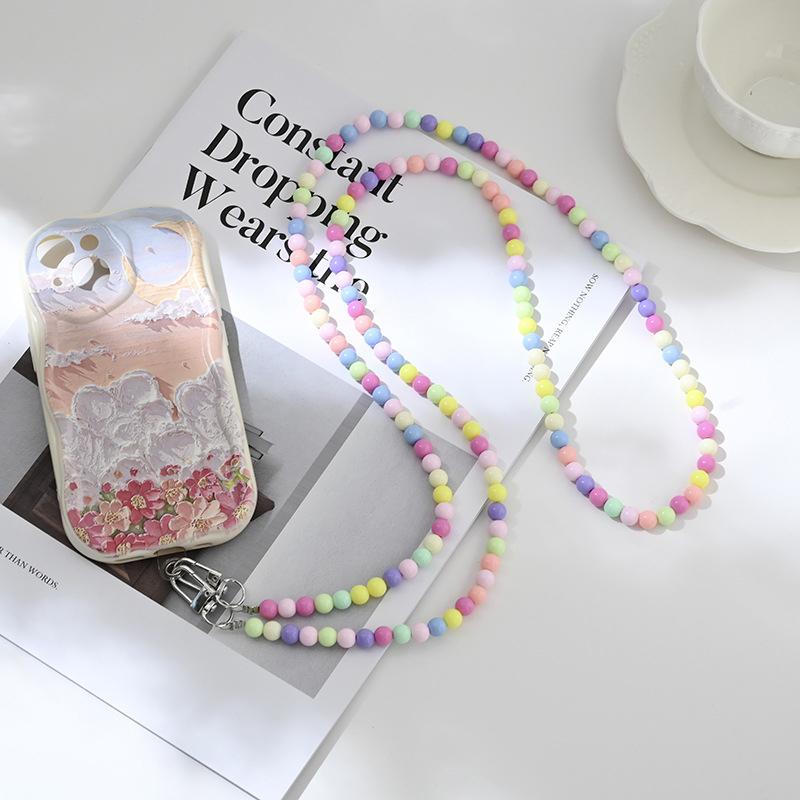 Korean Pearl Chain Stylish Accessories Phone Lanyard Beaded Charm Crossbody Bag Chain