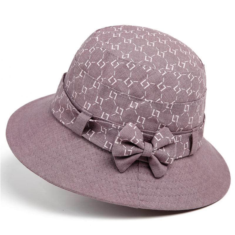 

Spring Summer Hat Female Mother Sun Hat Thin Breathable Elderly Grandmother Basin Hat Sun Hat M（56-58cm） світло-фіолетового кольору