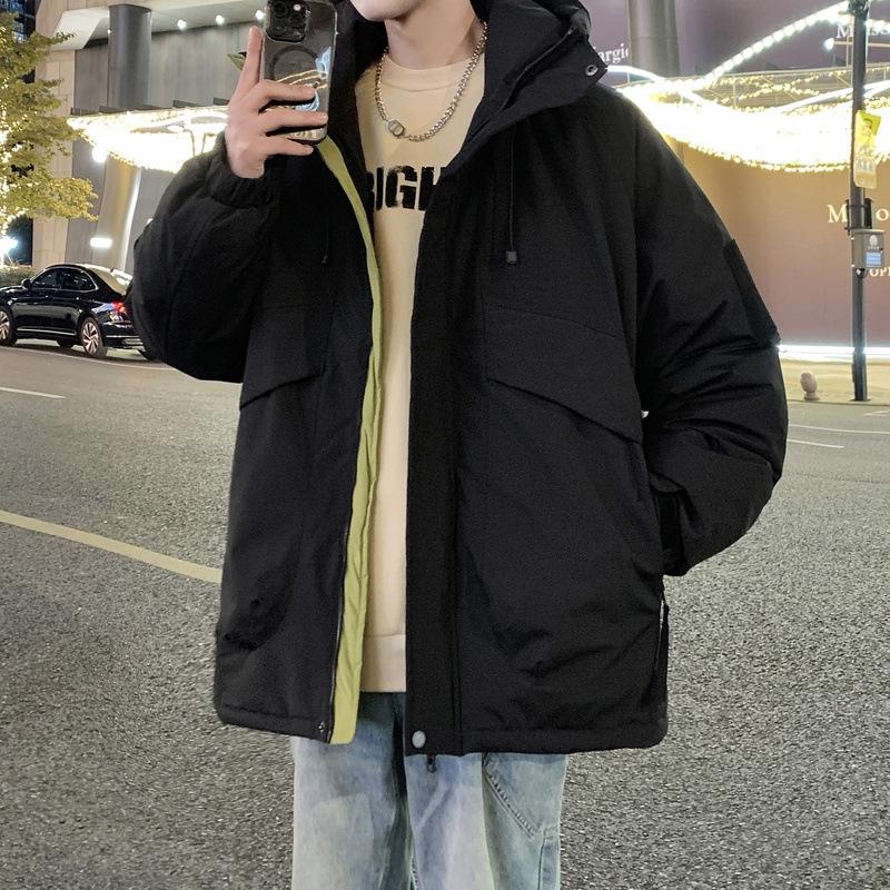 Hooded Cold Couple Winter Down Jacket 2025 New Simple and Fashionable Thickened Winter Jacket Windproof Trendy Cotton Jacket
