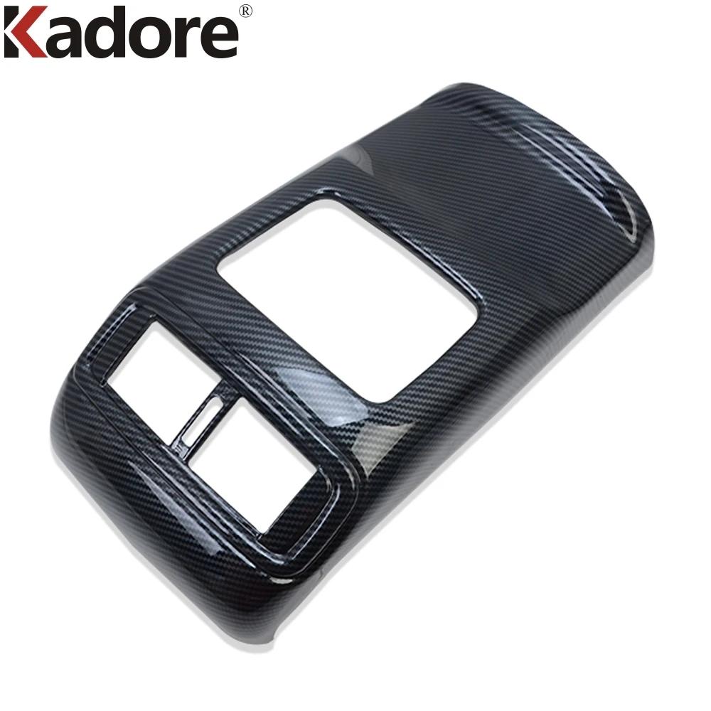 For Honda CR-V CRV 2017-  Carbon Fiber Car Armrest Box Rear Air Condition Vent Outlet Cover Trim Interior Accessories