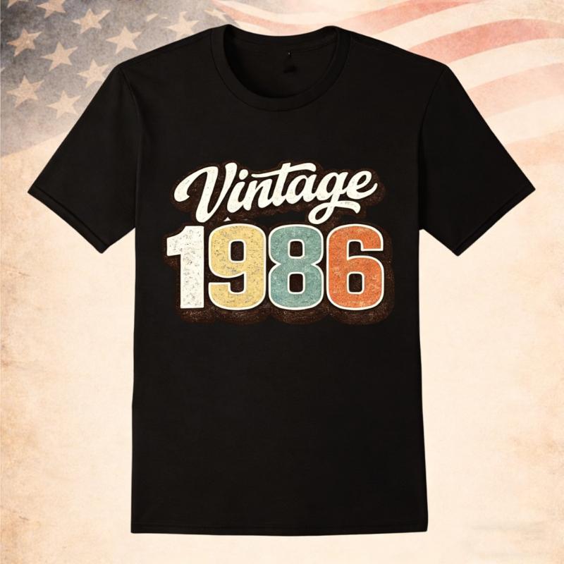 Vintage 1986 Shirt Perfect 40th Birthday Gift Retro T Shirt For Friends Family Parents Husband Wife Celebration Streetwear