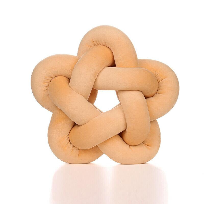 Cotton Hand Knot Back Cushions Cozy Car Lumbar Waist Back Pillow Home Decor Sofa Seat Cushion Soft Office Hand Rest Pillows