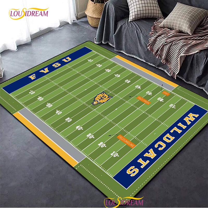 Personalisierter American Football Court Teppich, Teppich für Wohnzimmer Schlafzimmer Dekoration, Kinder Küche Badezimmer Rutschfeste Bodenmatte Alfombra