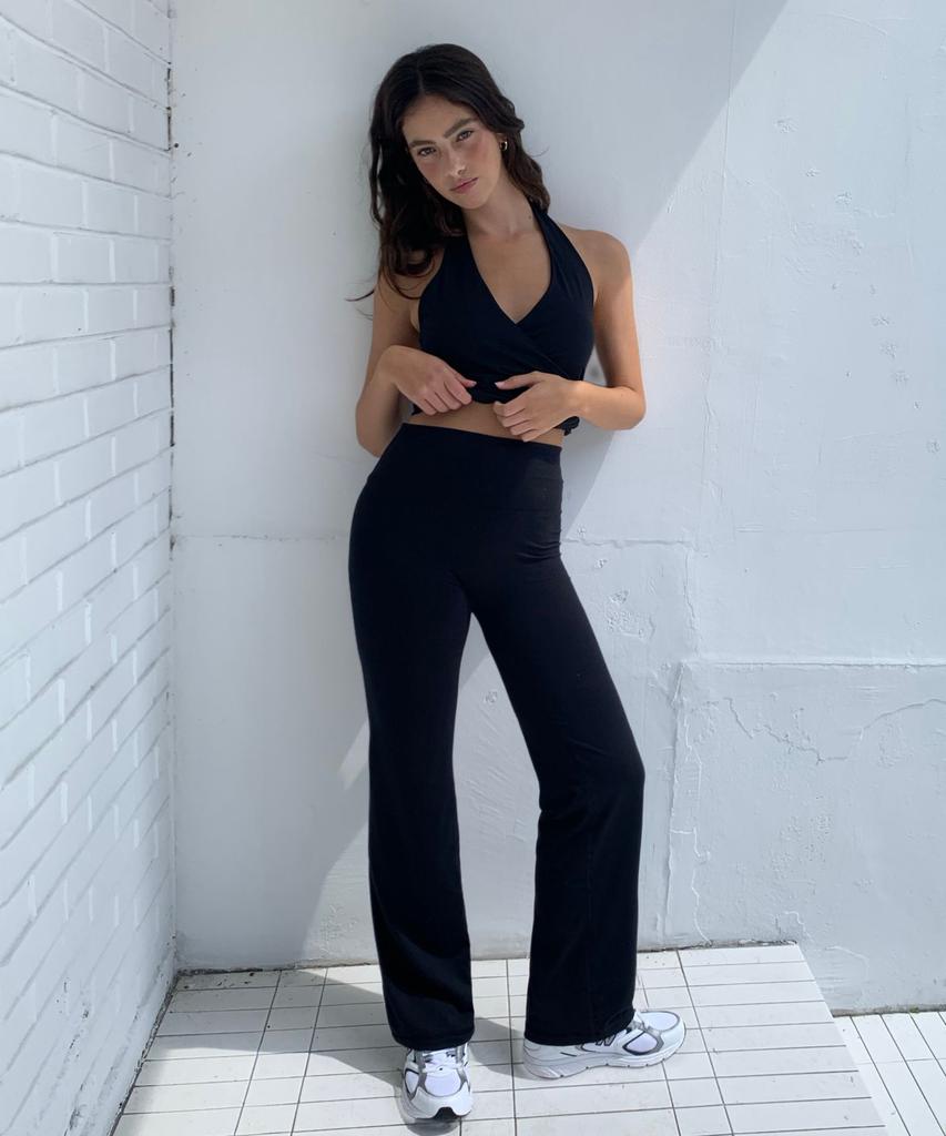 INJIACTIVE Butter Flare Pants Black