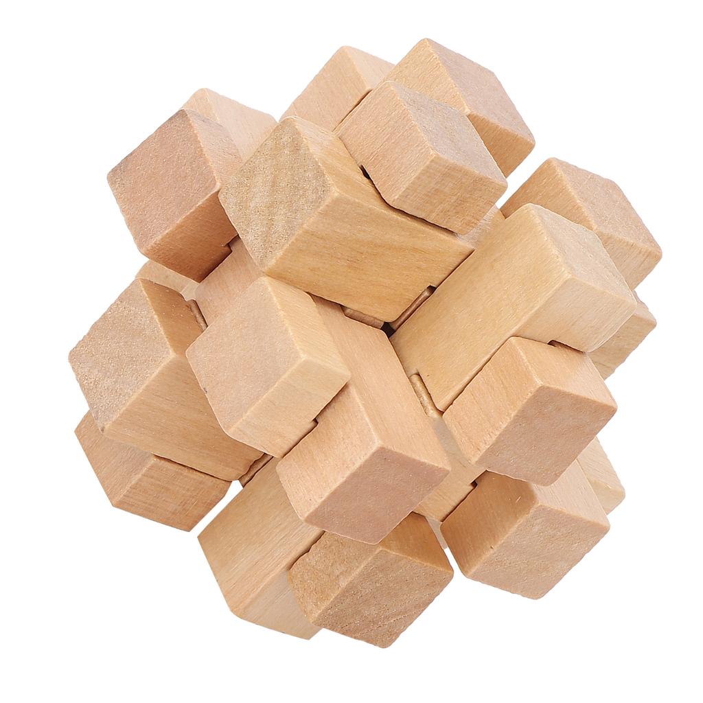 Wooden Puzzle Lock Interlocking 3D Prevent Alzheimer Small Brain Teaser Toy for The Elderly Adults K