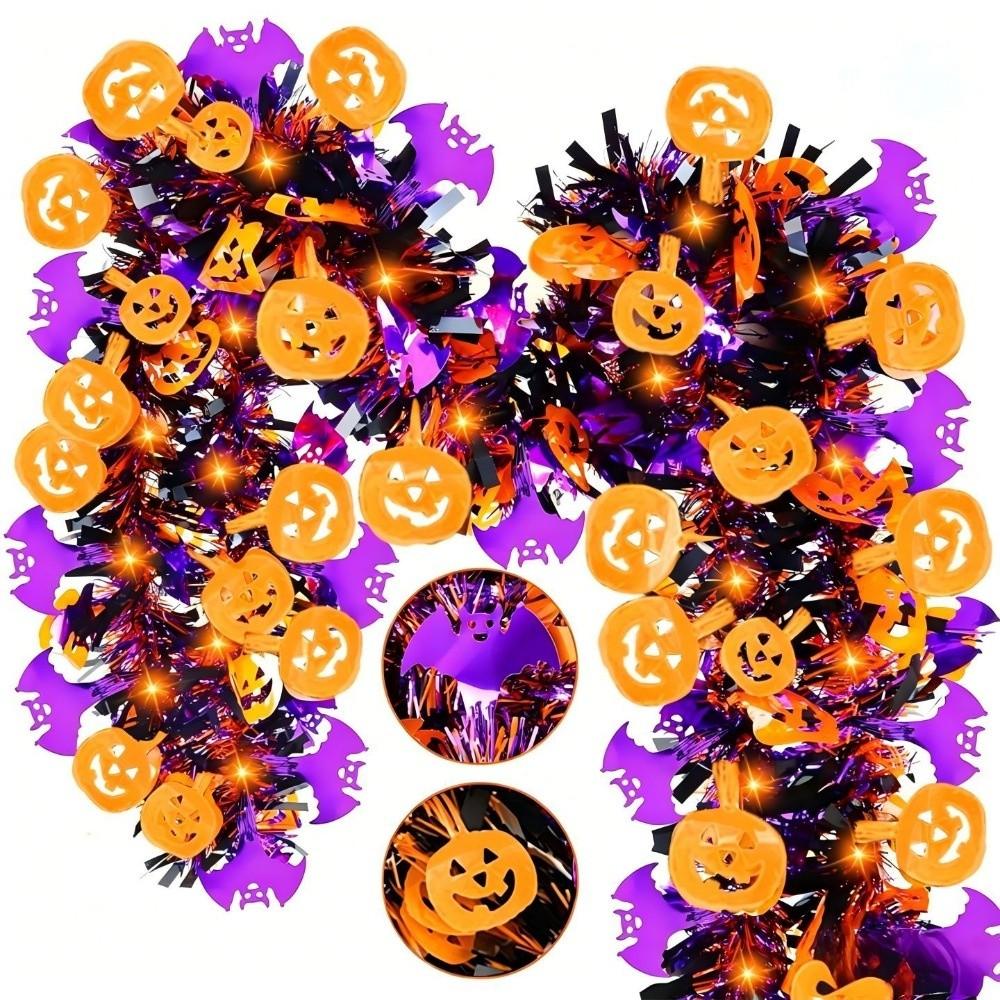 Shiny Metallic Halloween Twist Garland Halloween Ribbon Garland  Haunted House Decoration