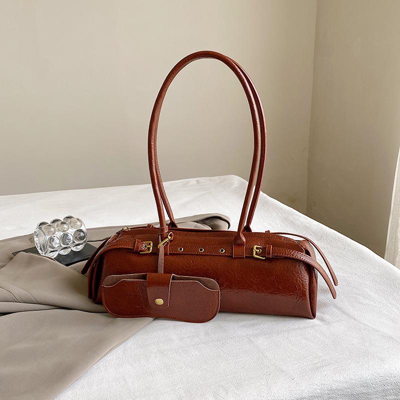 

Ретро Нишевая Одноплечевая Сумка-подмышка Сумка-подушка Простая и Вместительная Сумка для Поездок коричневый