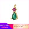 Light Luxury Copper Gold-Plated Micro-Inlaid Colored Diamond Small Water Drop Pendant Diy Jewelry Accessories Vd1315