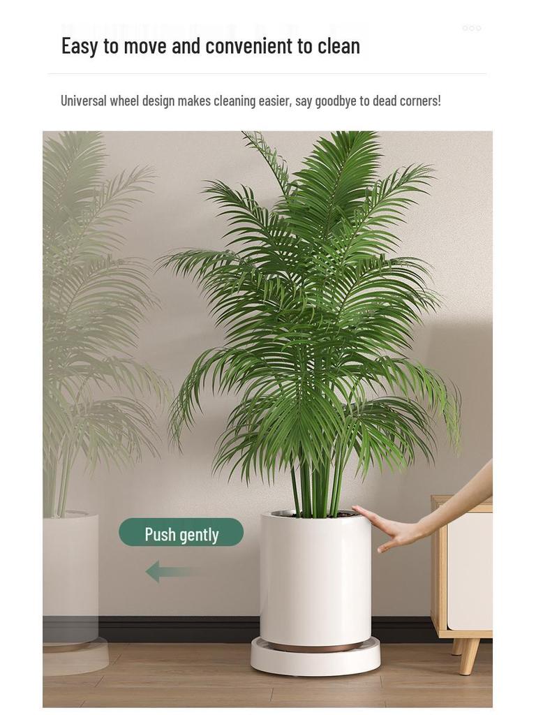 Large Flower Pot Mobile Tray with Hidden Wheels, High Load Capacity, Thickened Plastic