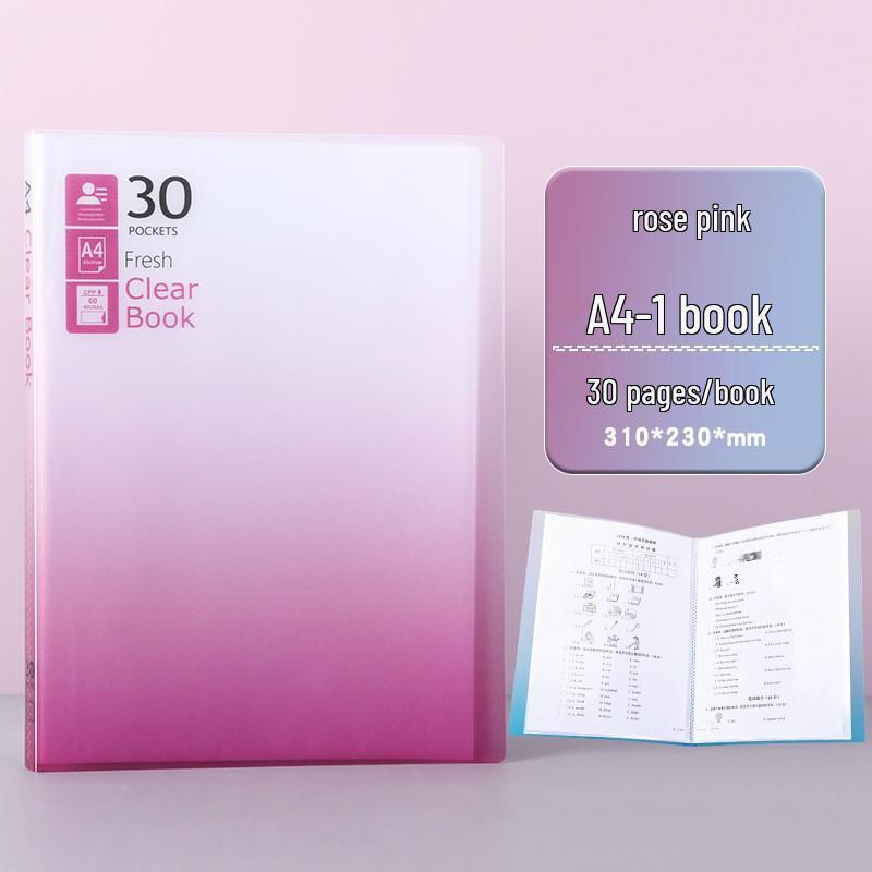 

Sky Blue A4 Transparent Document Holder - PP Material, Customizable Logo, 40 Pages, Flip-Open Certificate & Test Paper Storage.