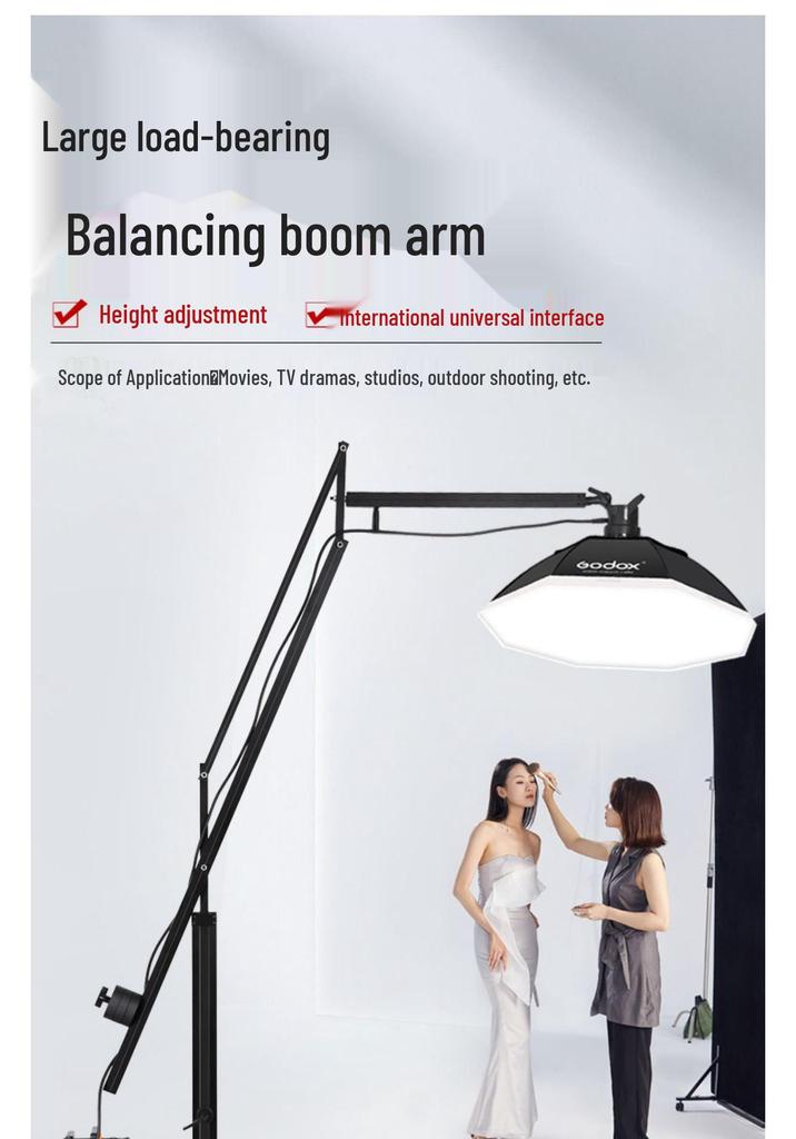 Large Photography Boom Arm Stand with Cantilever and Square Tube Slide for Studio Lighting