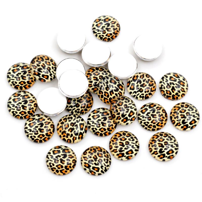 

Hot Sale 8mm 10mm 12mm Nebula Leopard Handmade Glass Cabochons Pattern Domed Jewelry Accessories Supplies 12mm x 20pcs