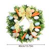 Easter Wreath Handmade Cute Egg Carrot Design Festive Garland Front Door Wreath Decor For Window PorchWall Indoor 40x40cm