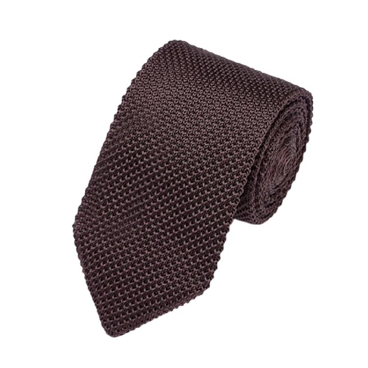 Solid Color Necktie Flexible Knitted Tie Easy Maintenances Polyester Fabric Neckwear for Work Holiday Formal Event