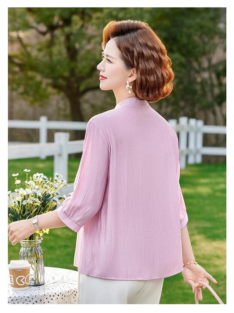 Mutter Sommer Bestickte Sieben-Ärmel Strickjacke Hemd - Neu 2026 Lässiger Pendler Stil