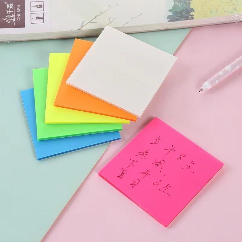 50pcs/set Transparent Sticky Notes Colorful Waterproof Notepad Office Stationery