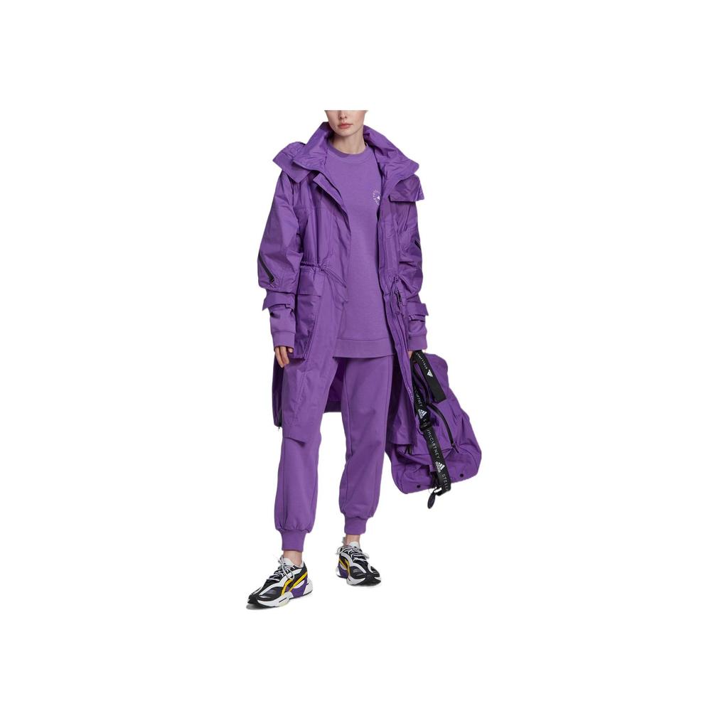 Adidas Stella McCartney Sw Pt Ml Joggers de Cintura Alta con Logo a Rayas para Mujer Parte Inferior Morado HM3818