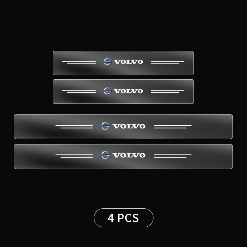 4 Stück Auto Schwellerschutz Transparent Dekoratives Abzeichen Aufkleber Für Volvo V60 XC60 XC90 S60 XC40 V40 S80 T6 V90 EX90 S90 V70