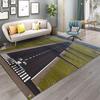 Airport Runway Carpet 3D Airplane Takeoff Design Sunset Cityscape Pattern Non Slip Large Area Rug for Modern Living Room