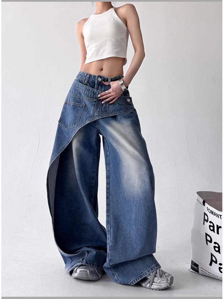 2025 Sommer Retro Farbverlauf Denim Taillenformer Damen Jeans