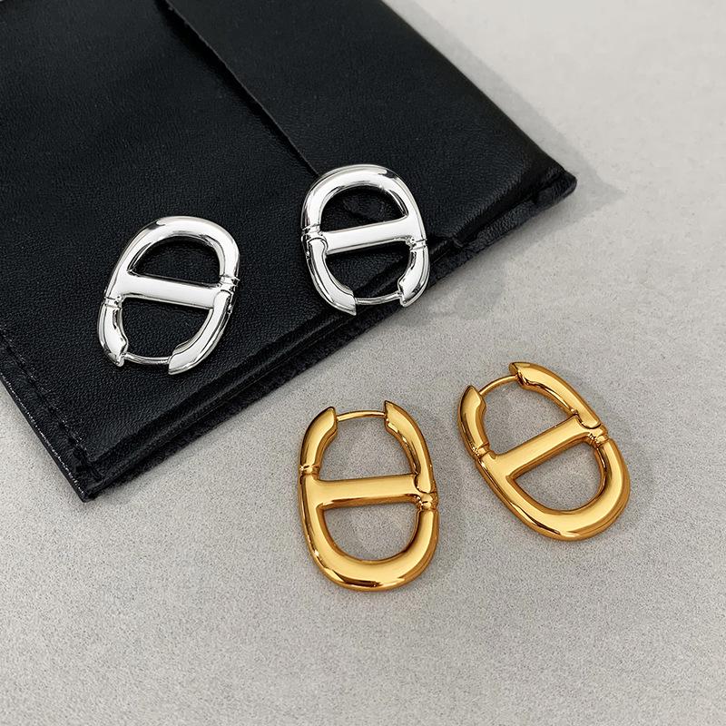 Personality hollow nose earrings women's simple fashion creative ear buckle geometric Internet celebrity earrings tide