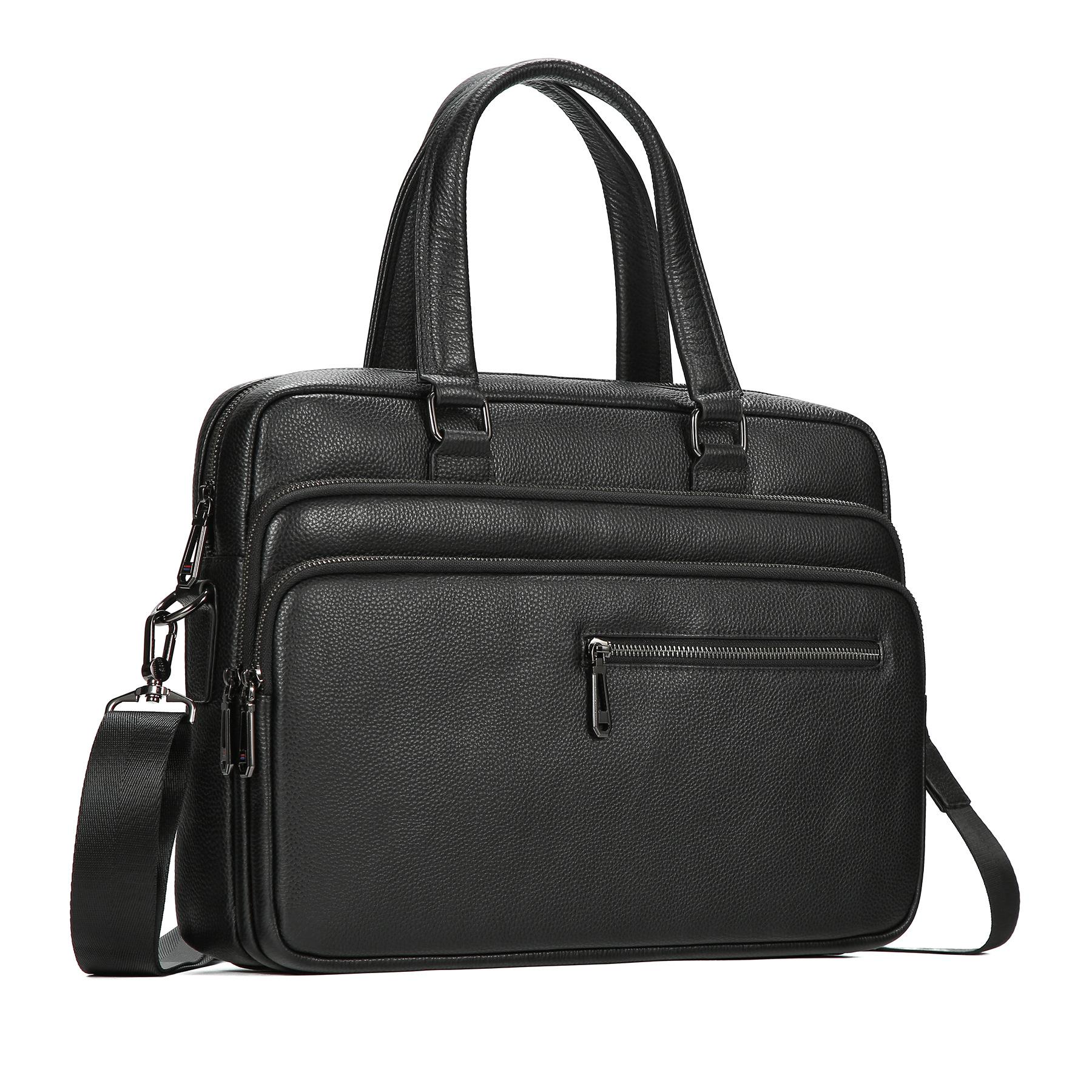 

Чоловічий портфель, сумка для комп ютера з натуральної шкіри, багатофункціональна та проста сумка для ділових поїздок чорний