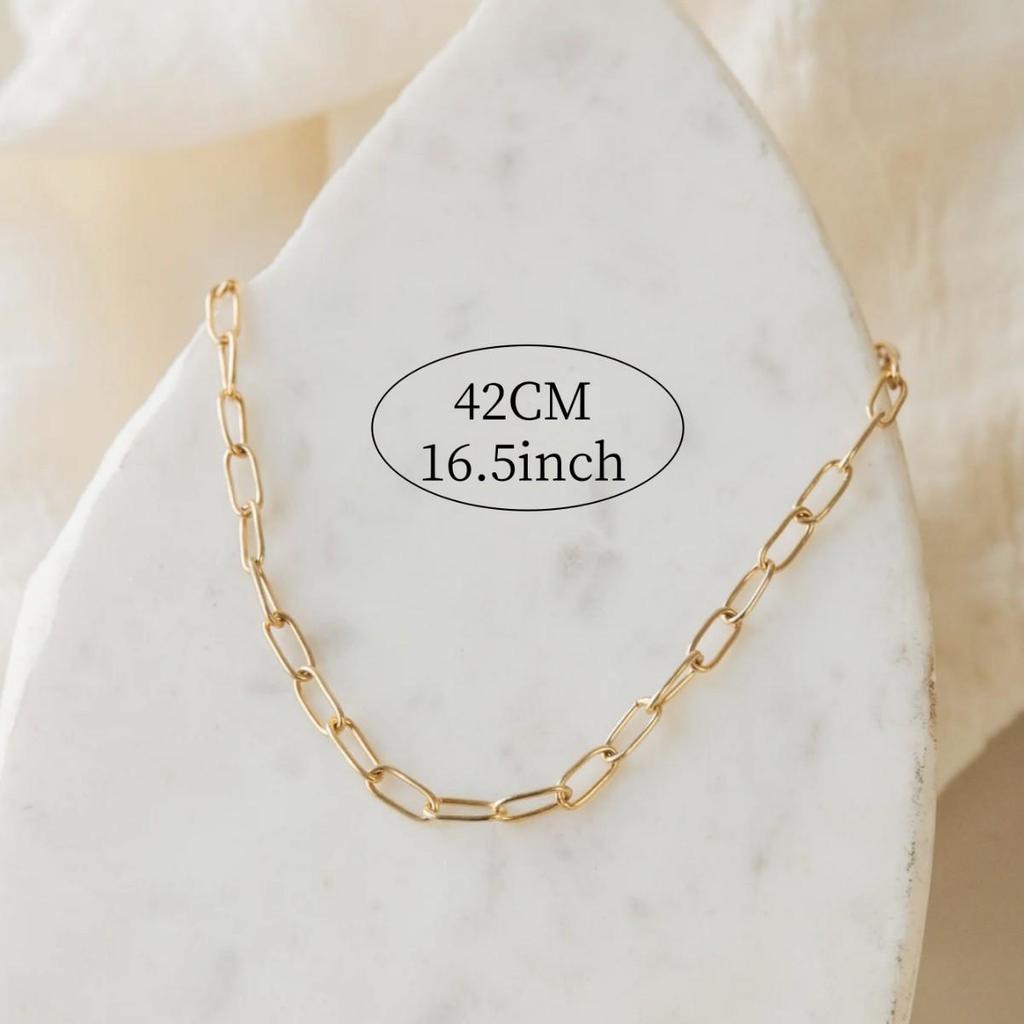 Classic Minimalist Paperclip Necklace with OT Clasp – Versatile European & American Fashion Jewelry Choker