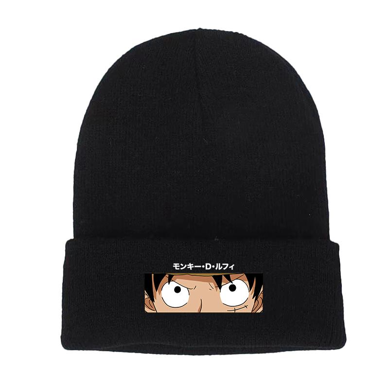 Janpanese Anime Winter Hats for Unisex Luffy New Beanies Knitted Hat Autumn Female Beanie Caps Warmer Bonnet Ladies Casual Cap