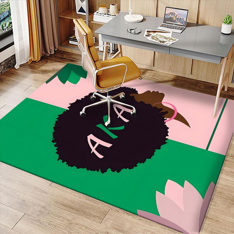 AKA Logo9 Printed Absorbent Washable Carpet, Non-Slip Bathroom Mats, Kitchen Rugs, Yoga Mat,Living Room Entrance, Camping Picnic Rugs