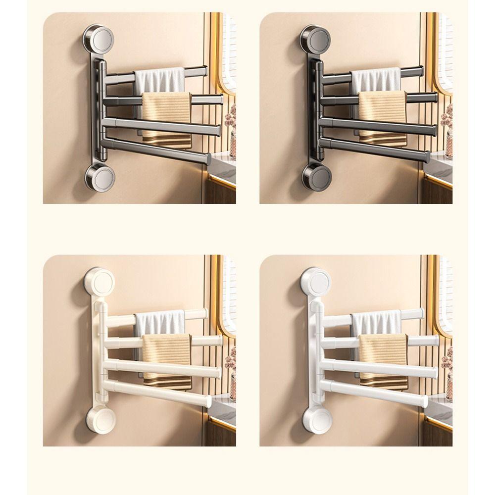 Rotating Swivel Towel Bar Multi-bar Bathroom Towel Rod Rust-proof Hanging Towel Holder  Living Room