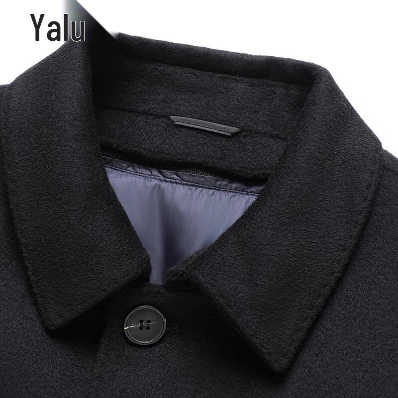 Yalu Herren Wollmischung Doppelseitiger Windbreaker mit herausnehmbarem Gänsedaunen-Innenfutter