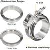 TIROL 2.5 V Band Clamp Quick Release 2.5 Inch Exhaust Clamp with Exhaust Flange Male Female Stainless Steel for Turbo Downpipes
