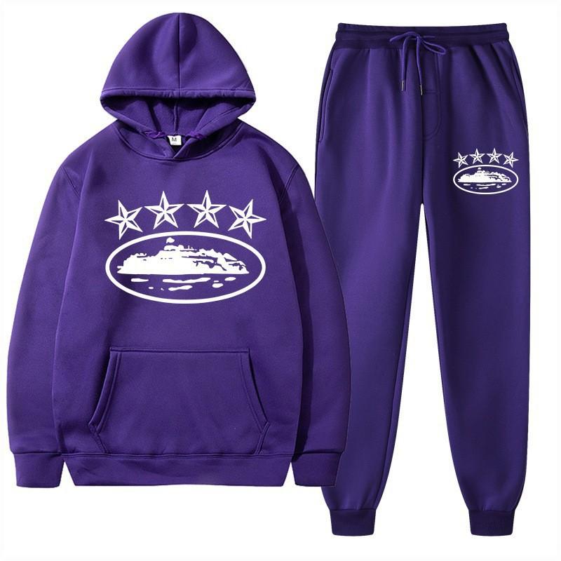 Tuta Sportiva con Cappuccio Oversize Foderata in Pile Misto Cotone per Uomo Donna Streetwear Outfit Invernale Casual Hip Hop