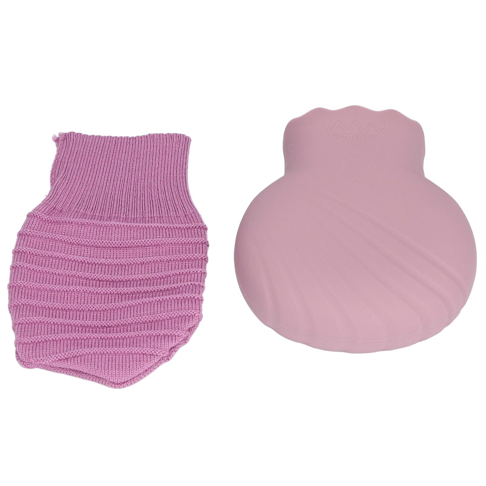 

Hot Water Bottle Bag Explosionproof Silicone Hot Water Bottle with Knit Cover for Family Life 245ml фиолетовый