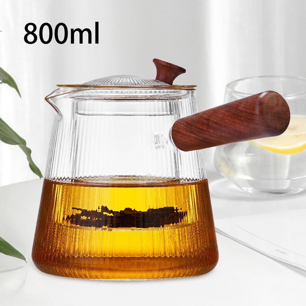 Glass Teapot with Infuser Blooming and Loose Leaf Tea Maker Elegant with Lid Clear Tea Kettle Stovetop Safe for Home Camping