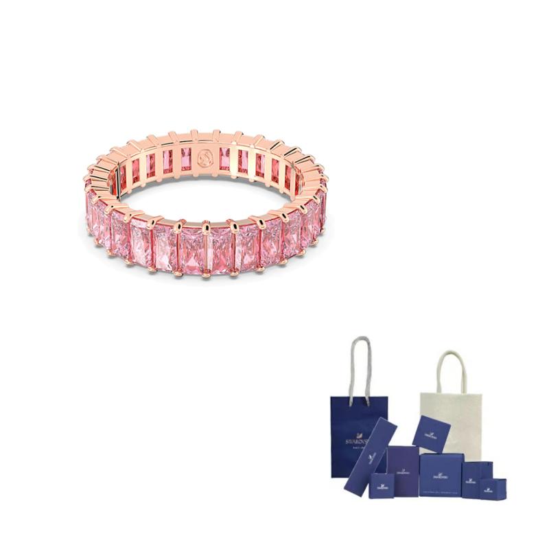 Swarovski Matrix Crystal embellished Ring 52-Original Brand Box And Bag розовый