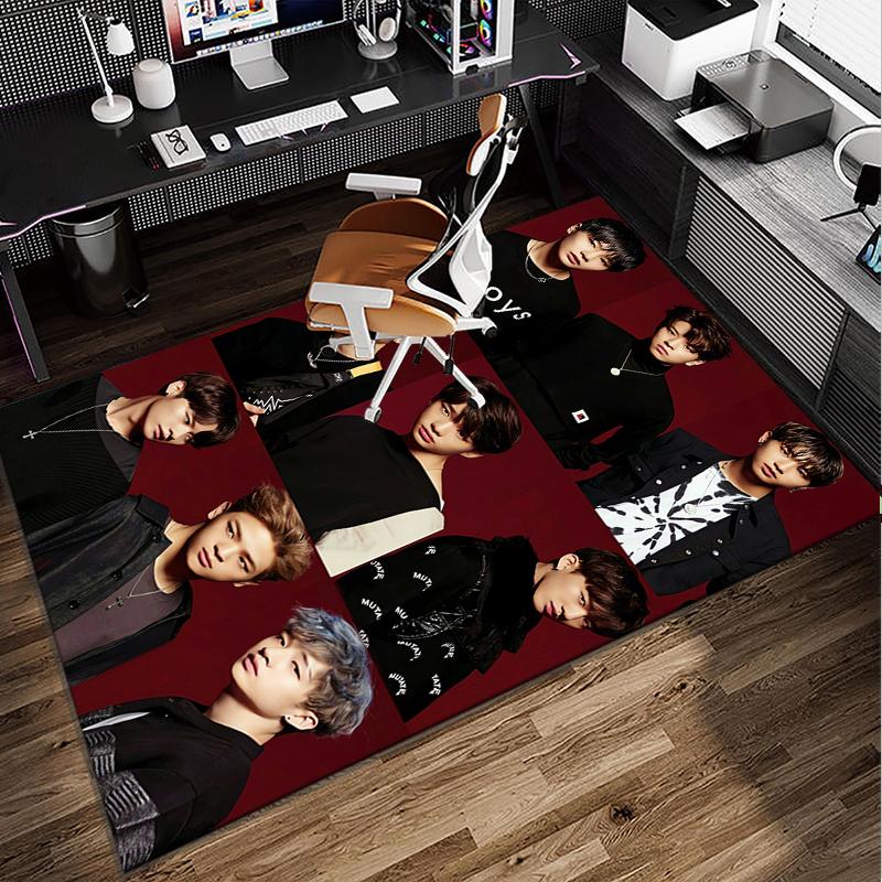 Kpop Stray Office Rug Chair Mat, Game Carpet, Suitable for Front Door, Bedroom, Living Room, Desk, Holiday Gift
