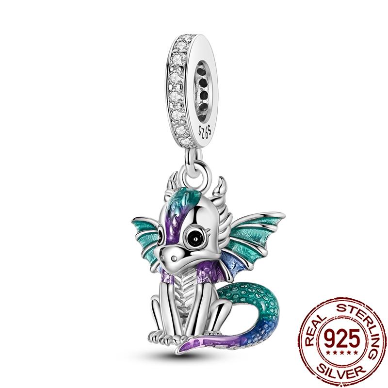 New Charms Copper Cute Animal Pets Charm Beads Fit Snake Chain Bracelet Necklace Women Diy Jewelry