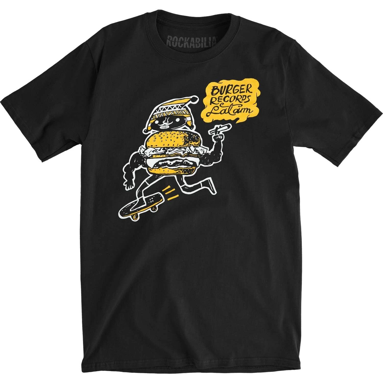 Men s Burger Records Slim Fit T-shirt Large Black XXL